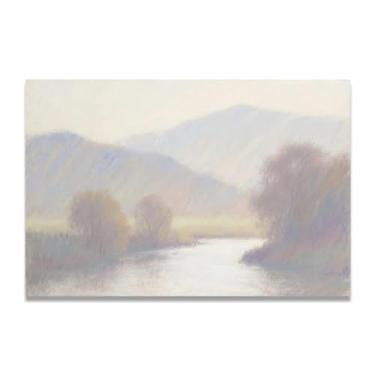 Imagem de LKXGRRSFG Impressão em tela paisagem abstrata Timeless Tidal Movements 2025 - pinceladas texturizadas e fluxo de cor holográfico 20 x 30 cm