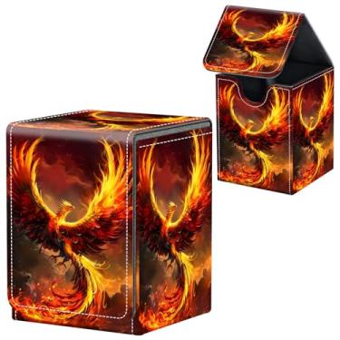 Imagem de Para MTG Deck Box, serve para mais de 100 cartas de manga única, caixa de baralho de cartão de ímã forte, caixa de armazenamento de cartões colecionáveis de couro PU, TCG, cartões CCG, armazenamento