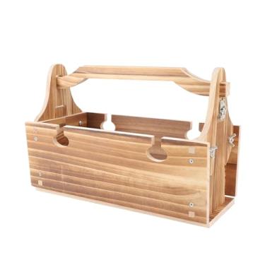 Imagem de 2 Em 1 Mesa Dobrável de Cesto de Piquenique, Mesa de Piquenique Portátil Cesta de Madeira Conversível Com Vinhos Ao Ar Livre de Vidro de Vinhos e Mesa de Piquenique de (Cor do carvão)