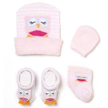 Imagem de Kit Enxoval Bebe Toca Luva Sapatinho E Meia Recem Nascido Presente Mat