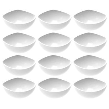 Imagem de 12 Bowls Trio Brancos Cumbucas Grandes 500ml Plástico Sopas Caldos Salada Crippa