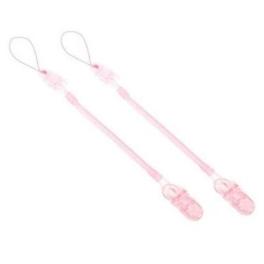 Imagem de Kit com 2 Prendedores de Chupeta Universal Mola - Layette Miami, Rosa