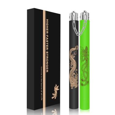 Imagem de MARCOLO Nunchucks para crianças e adultos, treinamento seguro Nunchucks/Nunchakus (verde)