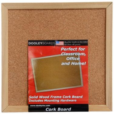 Imagem de Dooley Placa de cortiça emoldurada de madeira, 27,7 x 28,7 cm (1212CO)