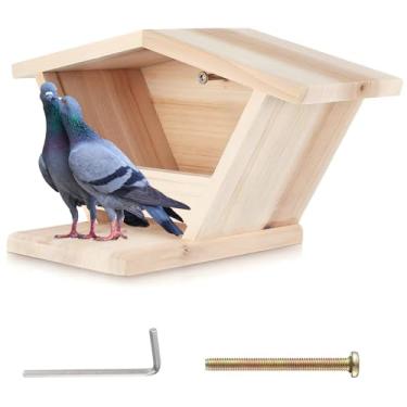 Imagem de soleim Caixa De Nidificação Madeira Para Pombos Com Abertura Triangular - Casa Pássaros Ao Ar Livre Nidificarem E Empoleirarem-Se, Decoração Perfeita Jardim