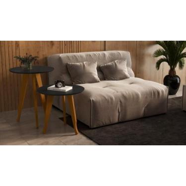 Imagem de Mesa Lateral E Apoio Redonda Plus Pés Madeira Cor Preto - Comprar Móve