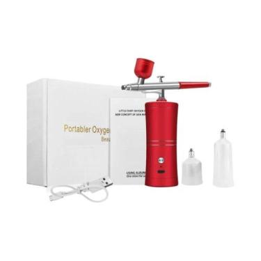 Imagem de Kit Aerógrafo com Compressor Sem Fio - Mini Pistola para Pintura, Verm