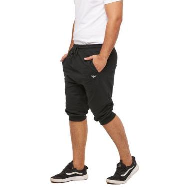 Imagem de Bermuda Moletom Masculina Logo Konoa Skinny Fitness, Preto, M, Masculi