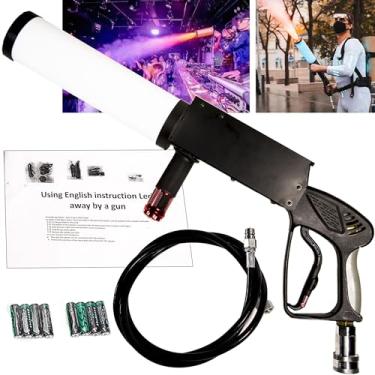 Imagem de Máquina de fumaça portátil de neblina de CO2 com luzes RGB máquina de jato de canhão tubo de equipamento de efeito de palco D3,88 cm com mangueira de 3 m, para palco de DJ, festa, casamento, evento