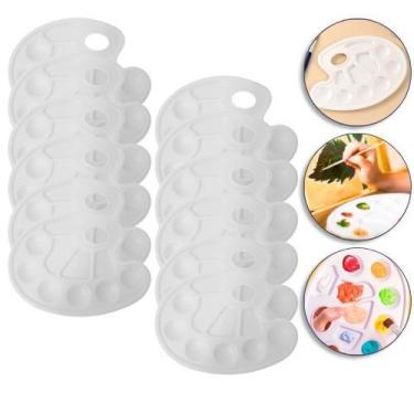 Imagem de Kit 12 Bandejas Paleta Godê Para Pinturas Tinta Aquarela Escolar Artes