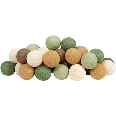 Imagem de Luminária Cordão 35 Bolinhas LED - a pilha 4.2m verde com bege