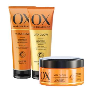 Imagem de Kit Ox Vita Glow Duo 240Ml  Máscara De Tratamento 190G - OX COSMÉTICOS