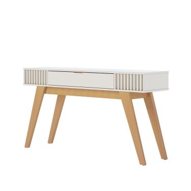 Imagem de Aparador de Sala Pé em Madeira Maciça 136cm Laisa Off White C04 - D`Rossi