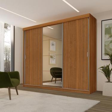 Imagem de Roupeiro Casal Luxo Imola 100% Mdf 3 Portas de Correr 5 Gavetas Trilho