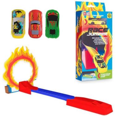 Imagem de Carro com lancador + pista race jumper + acessorios na caixa - SAMBA T