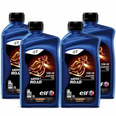 Imagem de Kit 4x Óleo Semissintetico Elf Moto 4 Road 15W-50
