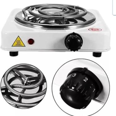 Imagem de Fogao Eletrico 1 Boca 110v Portatil Espiral 1000W Fogareiro seguro sem gás compacto para espaços pequenos