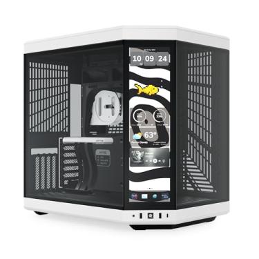 Imagem de Gabinete Gamer Hyte Y70 Touch Infinite Panda, Mid Tower ATX, Tela LCD Touch 4K 14,1", Branco e Preto