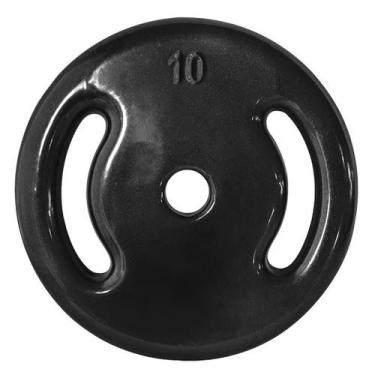 Imagem de Anilha Emborrachada para Barras E Halteres 10KG AGON, Preto