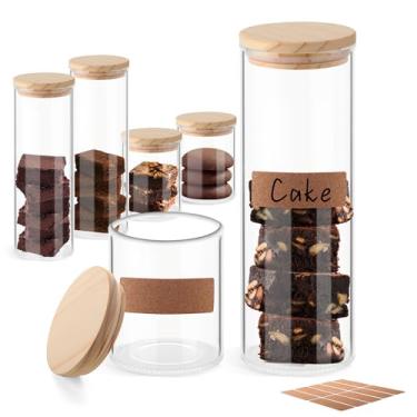 Imagem de ULAB Conjunto De Recipientes Vidro Para Alimentos Com 3,5 Mm Espessura E Tampa, 14,9 Oz 36,5 Oz, Pote Transparente Armazenamento, 2 Unidades Cada Tamanho, Herméticos Biscoitos, Doces, Grãos Café, Us