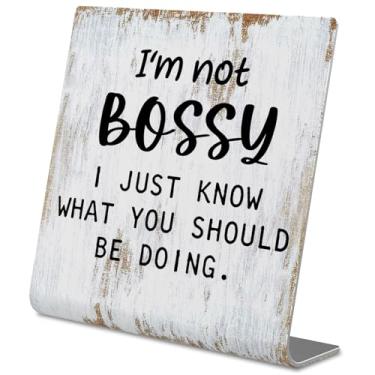 Imagem de TRCENDE Placas Engraçadas Para Mesa De Trabalho, "Não Sou Mandão, Só Sei O Que Você Deveria Estar Fazendo", Presentes Colega Melhor Amigo, Placa Decoração Humorística Xb287