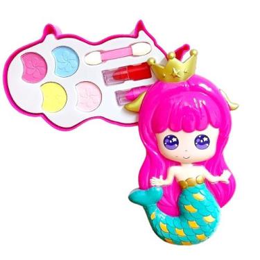 Imagem de Kit Maquiagem Infantil Sereia Pequena Sombra Batom Aplicador - Goal Ki