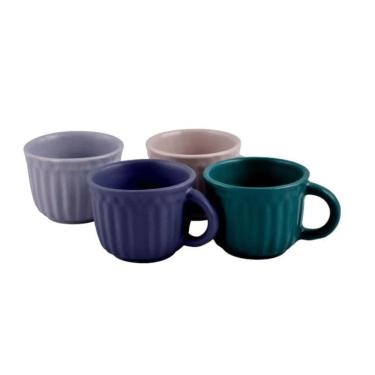 Imagem de Conjunto 4 Xícaras de Café Cerâmica Karela 60ML Ref.4104