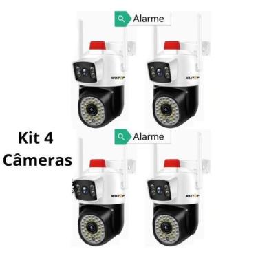 Imagem de Kit 4 Câmera Segurança Externa Prova D'Água Infravermelho - Câmera Ext