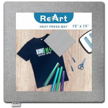 Imagem de Tapete de prensa térmica ReArt 35,5 x 35,5 cm para Cricut Easypress ambos os lados aplicável – Tapete para máquinas de prensa de calor e HTV e projetos com ferro