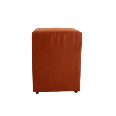 Imagem de Assento De Puff Cadeira Banco Grande Decorativo 45 X 34 Cm em Suede (Coral)
