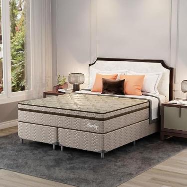 Imagem de Cama Box Casal Queen Supreme 1,58x1,98x0,60 Molas Ensacadas Montreal Tecido poliéster Dourado, Jacquard Tipo Malha Dourado