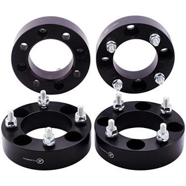 Imagem de VLAOSCHI Espaçadores de roda 4 x 110 forjados pretos para quadriciclos de 3,8 cm com parafusos de 10 x 1,25 cm, compatíveis com Honda-Suzuki-Yamaha-Kawasaki - 4 espaçadores de roda para Foreman Rincon Rancher Kodiak Grizzly King Quad- Pacote com 4