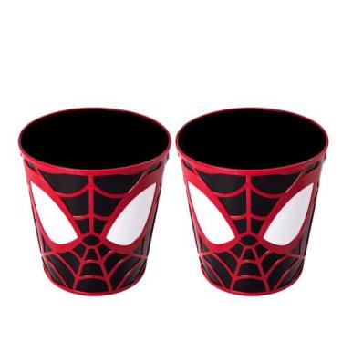 Imagem de 2 Potes de Pipoca Homem Aranha Preto Spider-Man 3D 2L - Plasútil