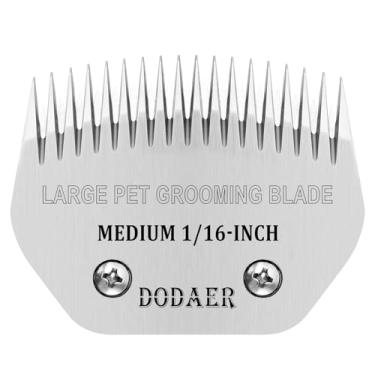 Imagem de DODAER Lâmina de aço removível para tosar cães de estimação, compatível com Andis Medium Blending, Oster A5, Wahl KM10 Series Clippers, médio, comprimento de corte de 1/40.6 cm para cães grandes