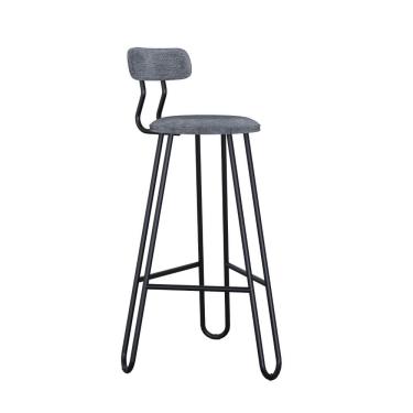 Imagem de Conjunto 4 Banquetas Alta Ginger Com Encosto Névoa Prata City