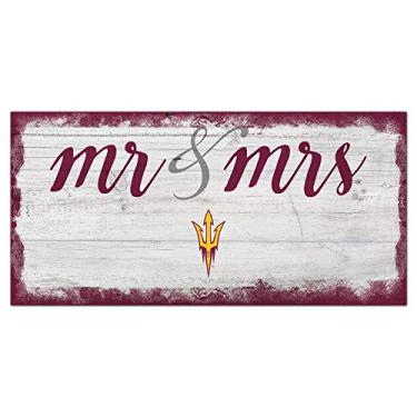 Imagem de Fan Creations NCAA Arizona State Sun Devils unissex Arizona State Script Sr. & Mrs Sign, cor do time, 6 x 12, (C1074-Arizona State)