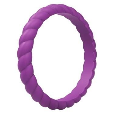 Imagem de ThunderFit Alianças de casamento femininas finas giratórias de silicone, anéis de noivado empilháveis de borracha com 2,5 mm de largura e 2 mm de espessura - pacote variado de 1/4/8/10, 12.5 - 13