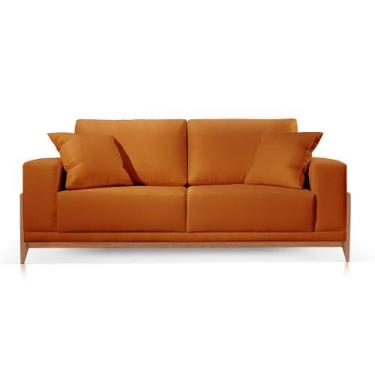 Imagem de Sofá 3 Lugares Fixo Living Paris Suede Terracota 2,30 m MK - Poltjá Mo