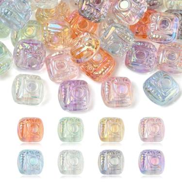 Imagem de LiQunSweet 40 peças, câmera transparente de 8 cores com contas de acrílico cenoura coelho contas espaçadoras de Páscoa para joias faça você mesmo, pulseira, colar, brinco, artesanato, bolsa, chaveiro