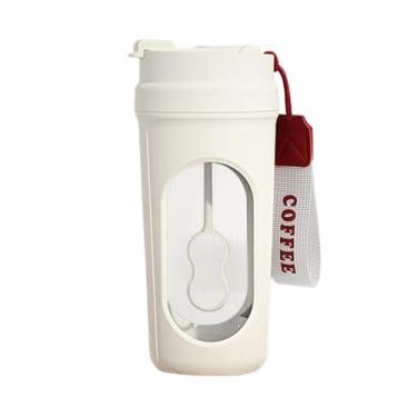 Imagem de ＫＬＫＣＭＳ Shaker elétrico de proteína, garrafa, misturador, IPX4, à prova d'água, liquidificador portátil para shakes de proteína, café, casa, academia, Branco
