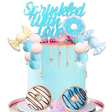 Imagem de Sprinkled with Love Cake Topper Baby Boy Cake Decor Donuts Sweets for Donuts Baby Shower Gender Reveal Party Decorations Supplies