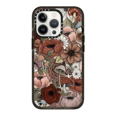 Imagem de CASETiFY Capa Impact para iPhone 13 Pro [proteção contra quedas de 2 metros/compatível com carregamento sem fio] - Florais florais da KT's Canvases - Preto transparente