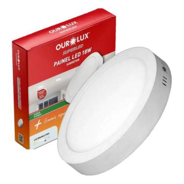 Imagem de Luminaria Plafon Sobrepor Redondo Led 18w Branco Frio 6500k Bivolt 127