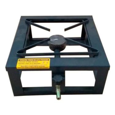 Imagem de Fogareiro Fogão 1 Boca 20 cm Gás Alta Pressão Grelha de Aço - mr Fogõe