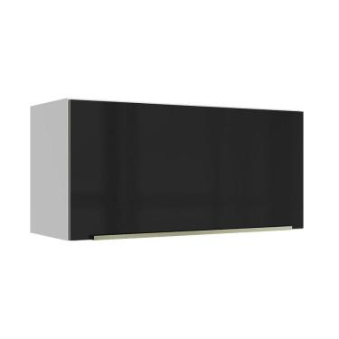 Imagem de Armário Aéreo 70 cm 1 Porta Branco/Preto Lux Madesa