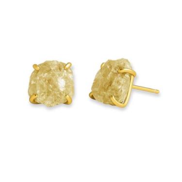 Imagem de Brinco Tarraxa Mica - Cristal Natural, Banho Ouro 18k