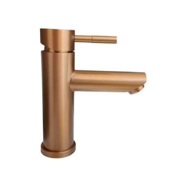 Imagem de Torneira de Banheiro Monocomando Bica Baixa Redonda Rose Gold Fosca RT