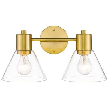 Imagem de Luminária de Banheiro LMS Gold - 2 Luzes com Vidro