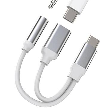 Imagem de Adaptador de cabo de carregamento DAC tipo C para fone de ouvido de 3,5 mm (2 em 1), conector USB-C, divisor de áudio, cabo auxiliar compatível com Samsung Galaxy para Apple para iPhone15 Pro Max Plus