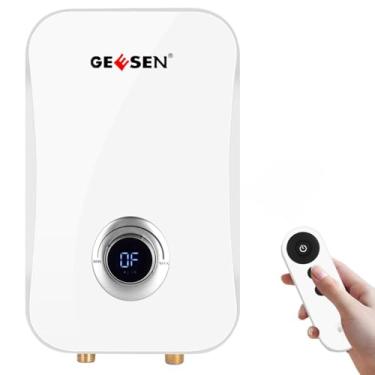 Imagem de GEESEN Aquecedor de água sem tanque elétrico 9kW 240V, aquecedor de água quente sem fim instantâneo sob demanda com display digital de temperatura ponto de uso para chuveiro residencial em toda a casa